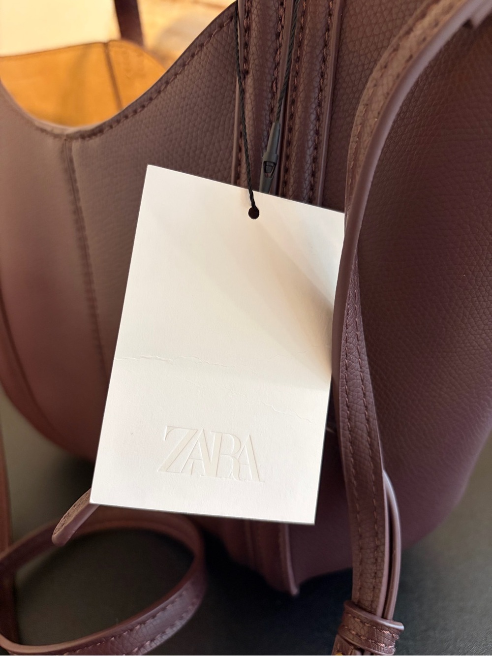 NWT Zara Structured Tote with Top Handles - Picture 6 of 6